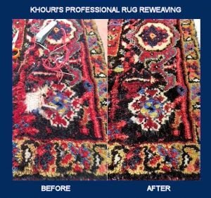 Oriental Rug Repair Before and After